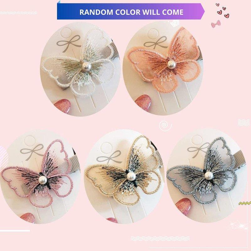 Butterfly Hair Clip Butterflies Hair Barrettes Hair Accessories for Girls (6 Pcs Random Color) - Puchku.in