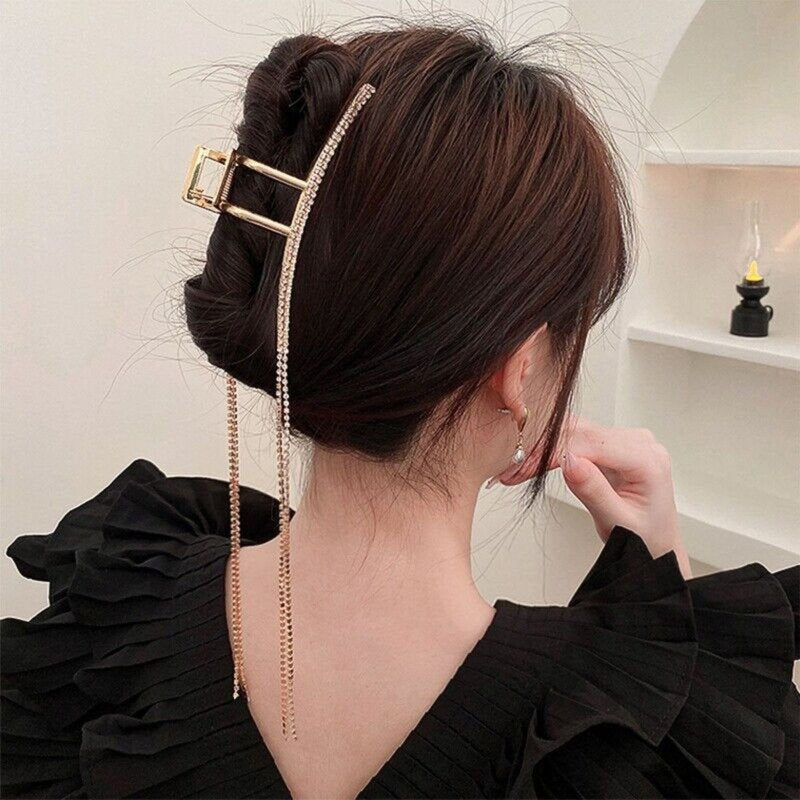 Stone Tasel hair clutcher for girls (Pack of 1 , Gold) - Puchku.in