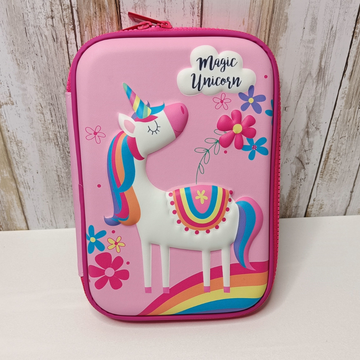 Unicorn Pencil Case for Kids - Multipurpose Hard Top Canvas Zipper Pencil Case, Pen & Pencil Pouch Bag Case for School Supplies for Kids (Pink) - Puchku.in