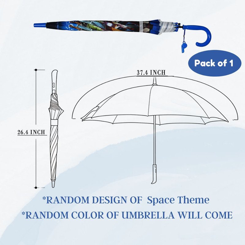 Unisex Space Print Kids Umbrella for school (Pack of1, Random print &color) - Puchku.in