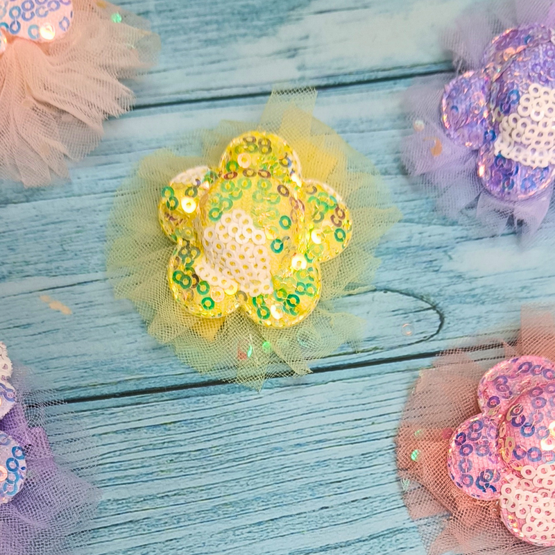 Handmade Rhinestone Embellished bow for girls Hair clip (Pack of 6, Random Design & color) - Puchku.in