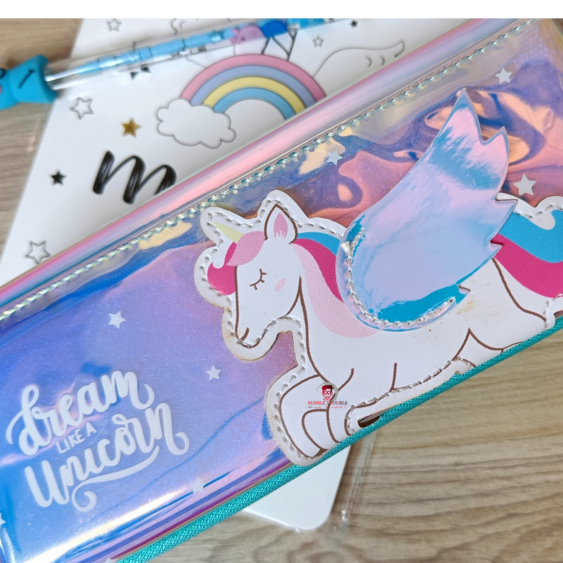 Unicorn Holographic Stationery Pouch For Kids Gift school (Pack Of 1, Assorted Color) - Puchku.in
