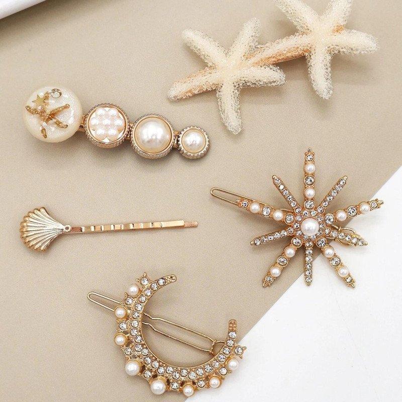 Embellised hair Pin and clip set Partywear casual ( Pack of 1, Multicolor) - Puchku.in