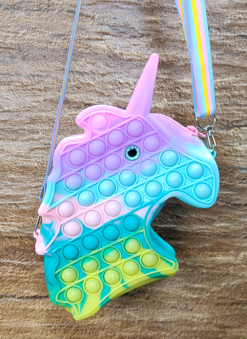 Unicorn Pop It sling bag for Kids Girls for Picnic Travel ( Color as per Availability, Pack of 1) - Puchku.in