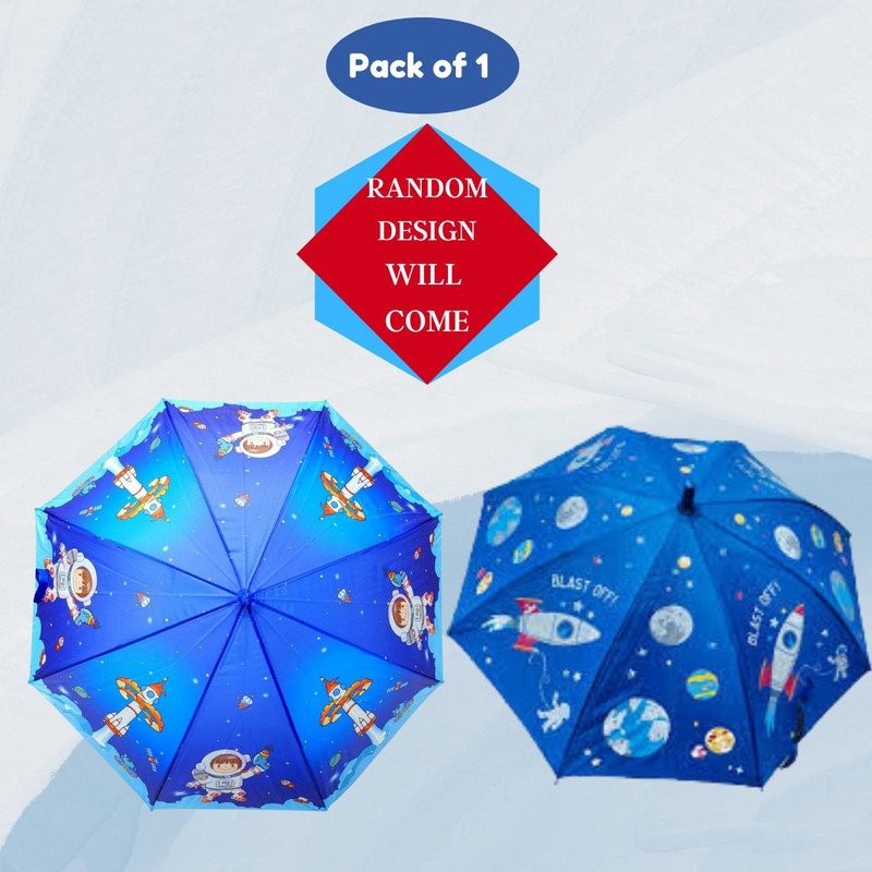 Unisex Space Print Kids Umbrella for school (Pack of1, Random print &color) - Puchku.in