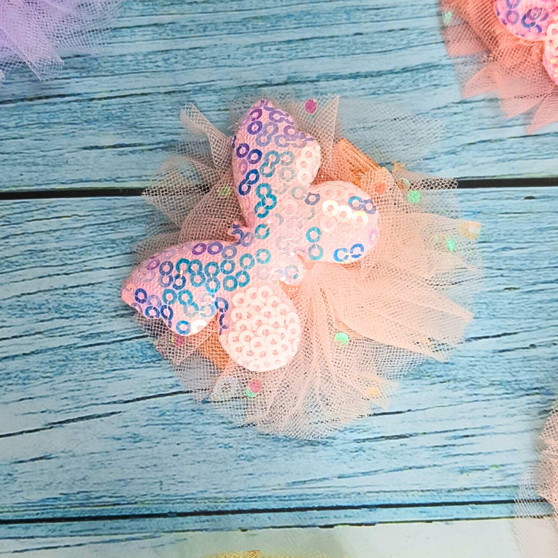 Handmade Rhinestone Embellished bow for girls Hair clip (Pack of 6, Random Design & color) - Puchku.in