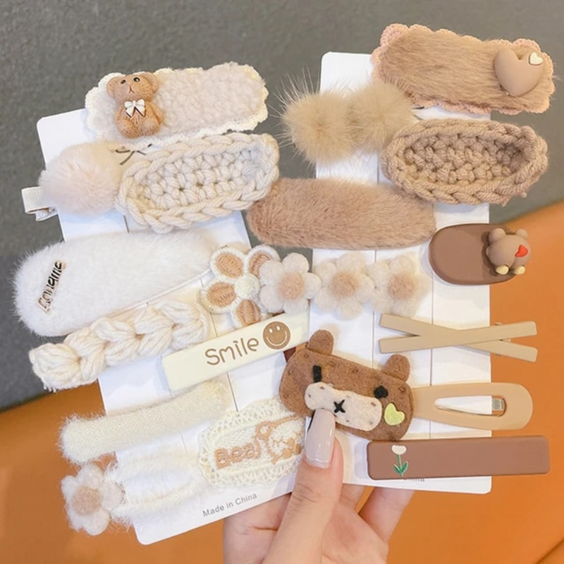 Hairpin Simple Side Bangs Clip Cartoon Barrettes Alligator Bobby Pins Handmade Headwear Cute Hair Accessories Gifts for Kids Teens Women (Pack of 1, Random Design) - Puchku.in