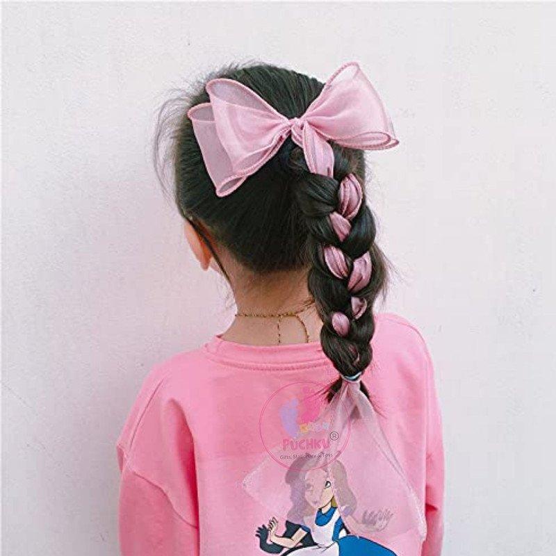 2 Pcs Hair Bow for Girls Kids Cute Ribbon (Pack of 2, Multicolor) - Puchku.in