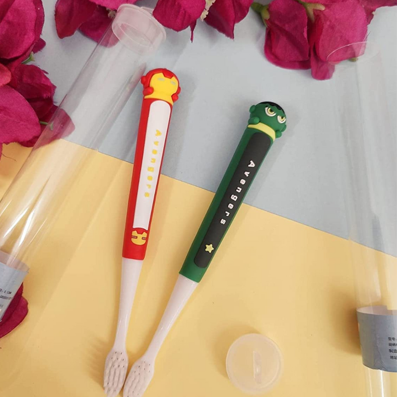 Superheroes Kids Toothbrush Extra Soft Bristles ,Ergonomically Designed Grip For Boys girls (Random design,Pack of 1) - Puchku.in