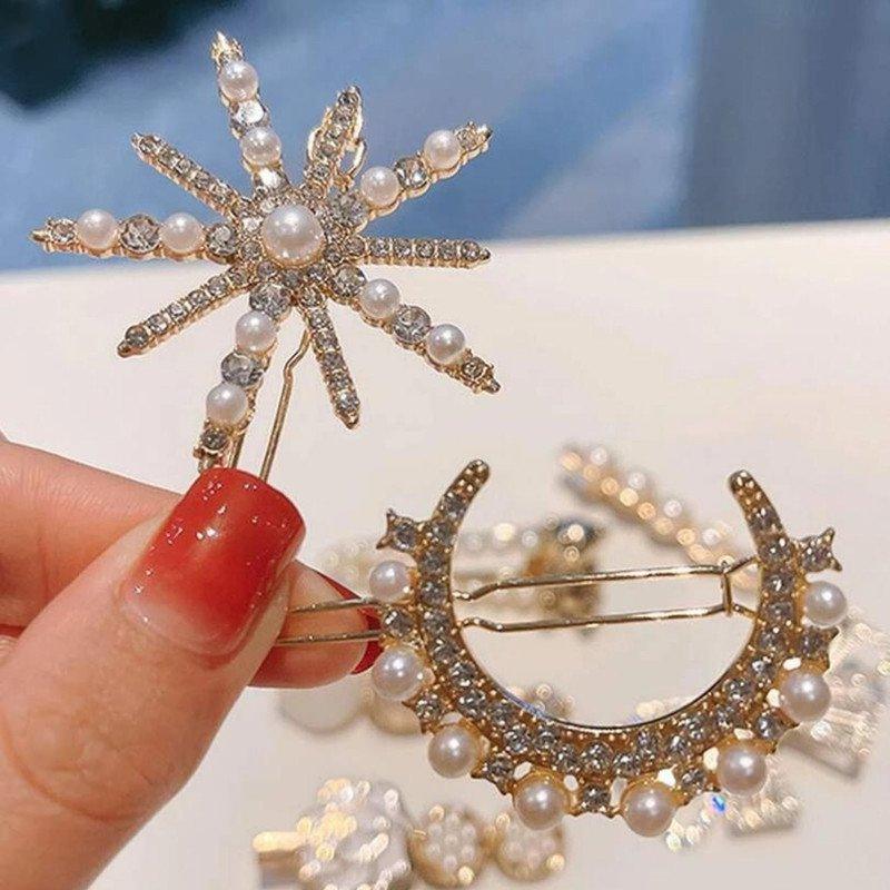 Embellised hair Pin and clip set Partywear casual ( Pack of 1, Multicolor) - Puchku.in