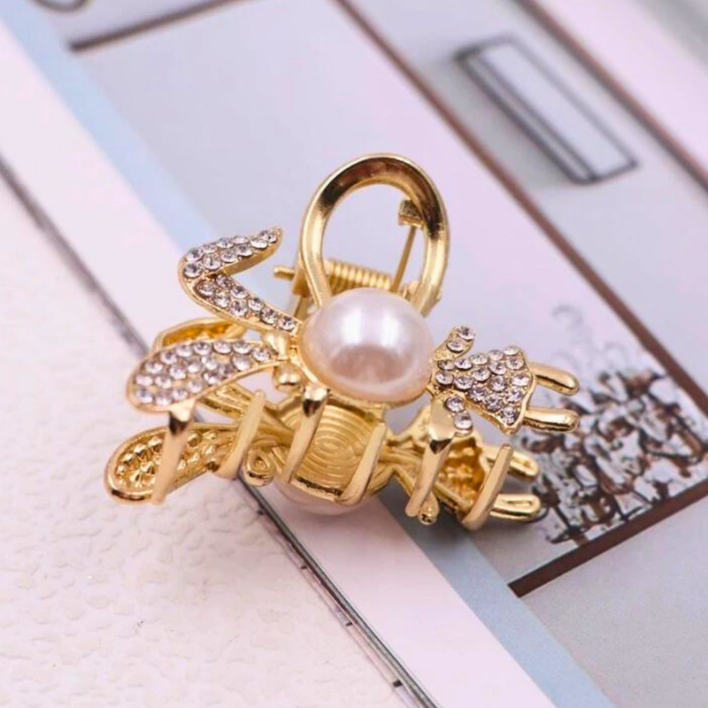 Rhinestone Bunny Hair Claw Clutcher cute for kids girls ( Pack of 1 , Gold ) - Puchku.in