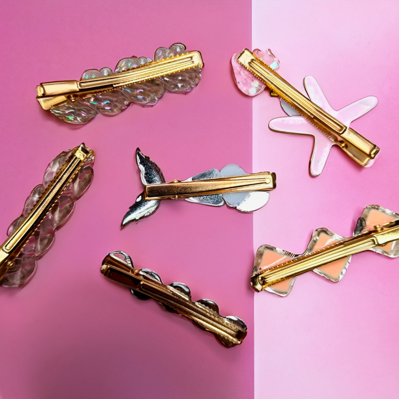 Stylish Pearl star Fish Sea Barrettes Hair Pin Accessories Combo Set (Pack of 1, Pink Theme) - Puchku.in