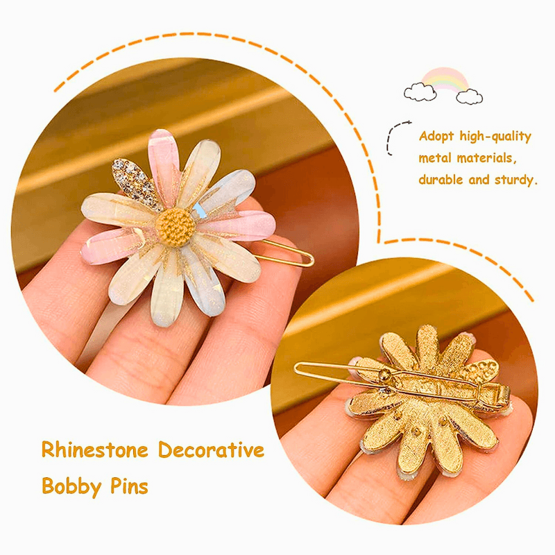 4 pcs Rhinestone Hair Pins for girls ( Multicolor) - Puchku.in