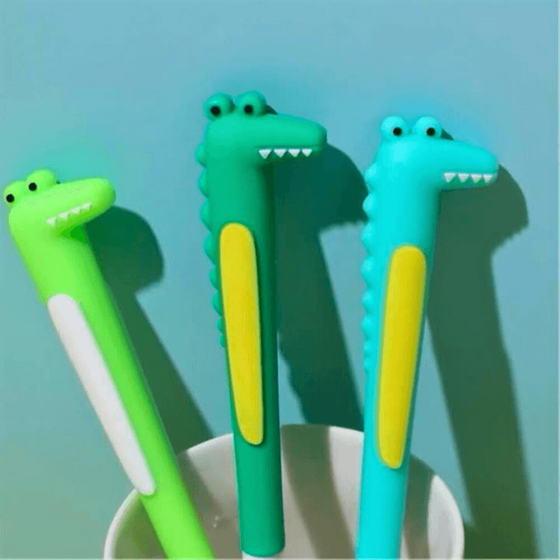 Dino Kids Toothbrush Extra Soft Bristles, Ergonomically Designed Grip For Boys Girls (Random design, Pack of 1) - Puchku.in
