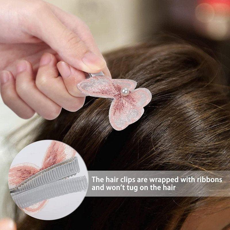 Butterfly Hair Clip Butterflies Hair Barrettes Hair Accessories for Girls (6 Pcs Random Color) - Puchku.in