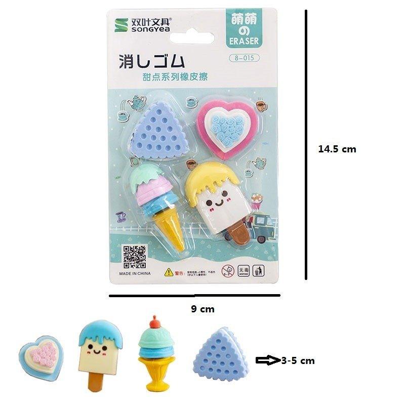 3D Eraser Set For kids (Pack of 1 , Assorted Design) - Puchku.in