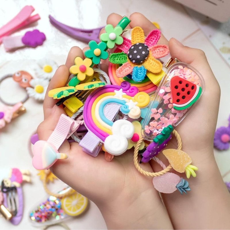 Unicorn Rainbow Flower Butterfly Hair Clip 14 Pins - (Multicolour, Pack of 2) - Puchku.in