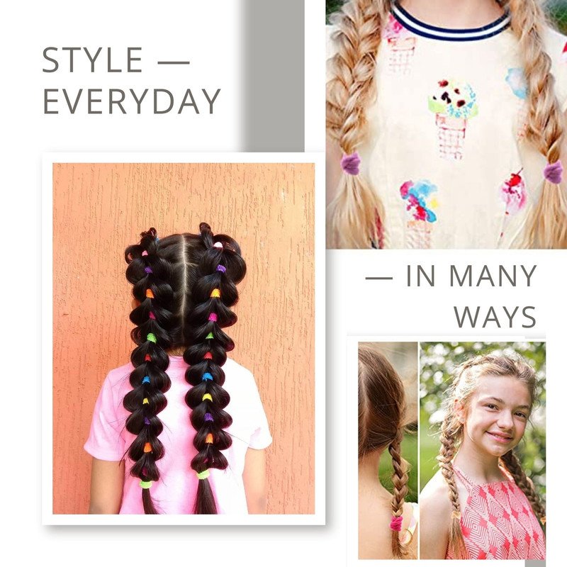 Neon hair Ties with a cute Teddy Bow Flower hair Clip Set (Pack of 2, Multicolor) - Puchku.in