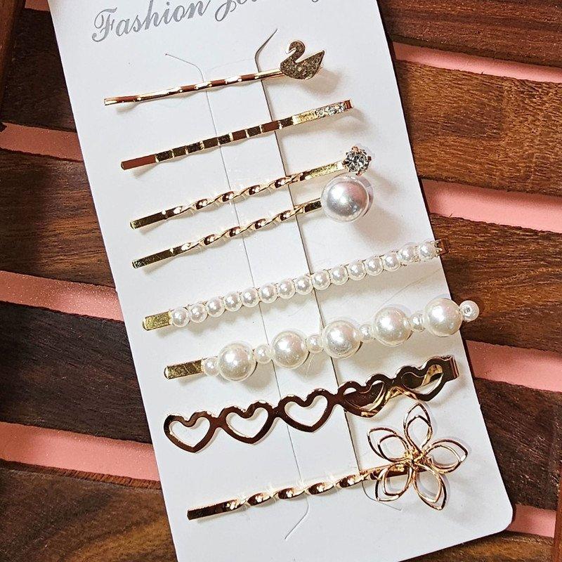 Embellised hair Pin and clip set Partywear casual ( Pack of 1, Multicolor) - Puchku.in