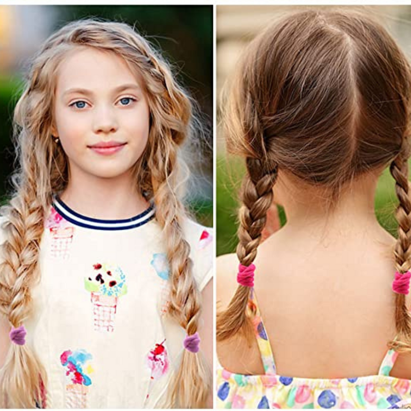 Multicolor mini Hair ties rubberband for kids girl hairstyling photography pony braids (Multicolor, 90 pieces) - Puchku.in