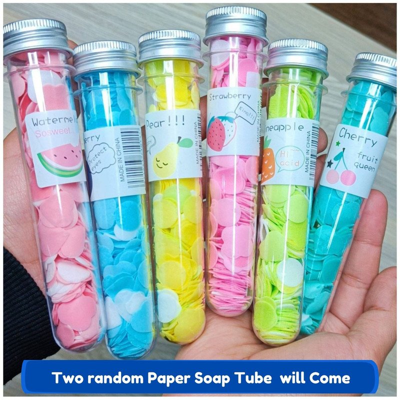 Pastel Mini Hair Ties with Test Tube Travel Mini Soap Paper (Pack of 3, Multicolor) - Puchku.in