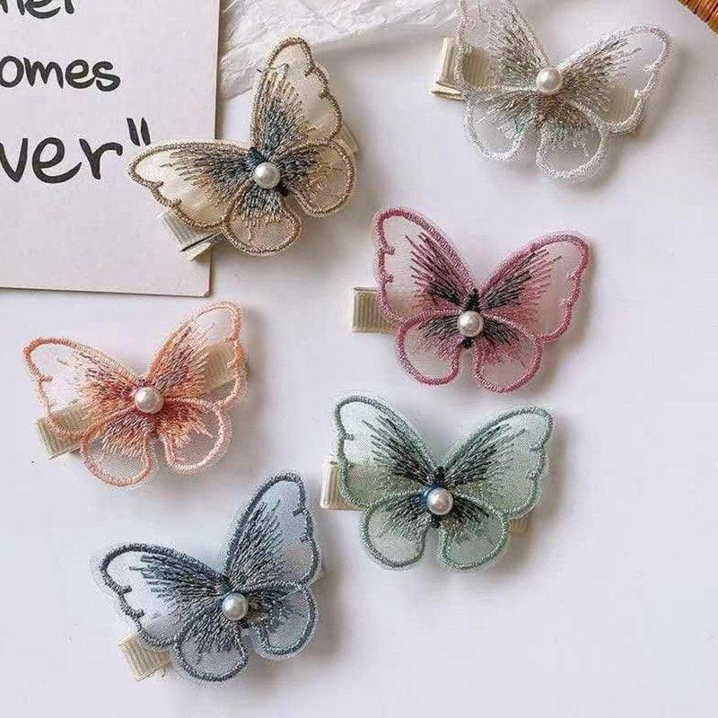 Butterfly Hair Clip Butterflies Hair Barrettes Hair Accessories for Girls (6 Pcs Random Color) - Puchku.in