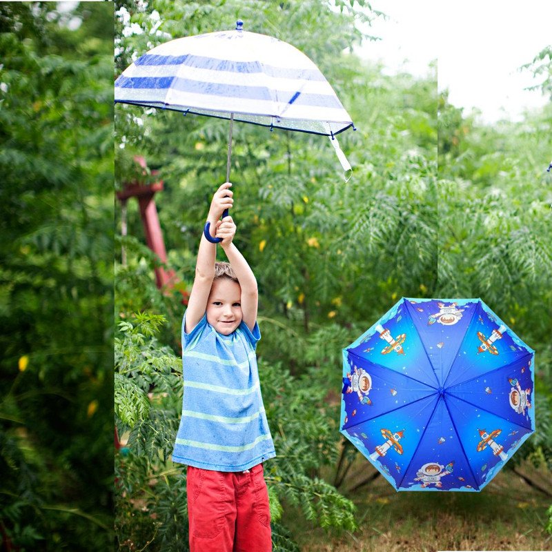 Unisex Space Print Kids Umbrella for school (Pack of1, Random print &color) - Puchku.in