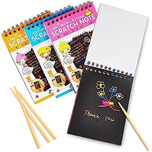 Unicorn Scratch Book For Kids for rainbow magic effect gift , return gifts for girls boys -Pack of 2 - Puchku.in