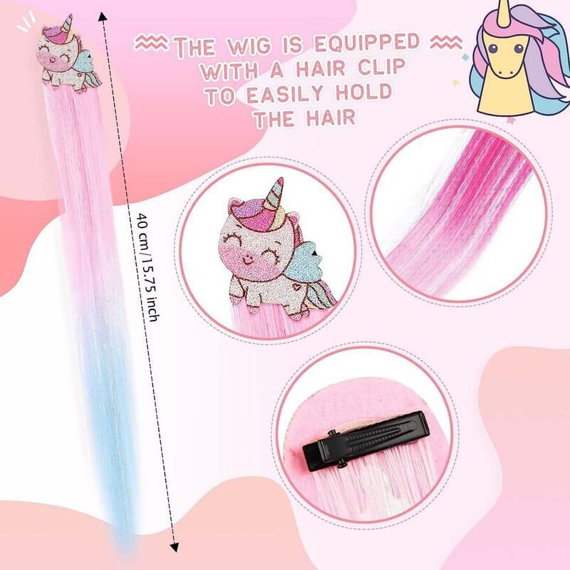 Pastel Mini Hair Ties with Unicorn Rainbow Braiding hair clip(Pack of 3, Multicolor) - Puchku.in