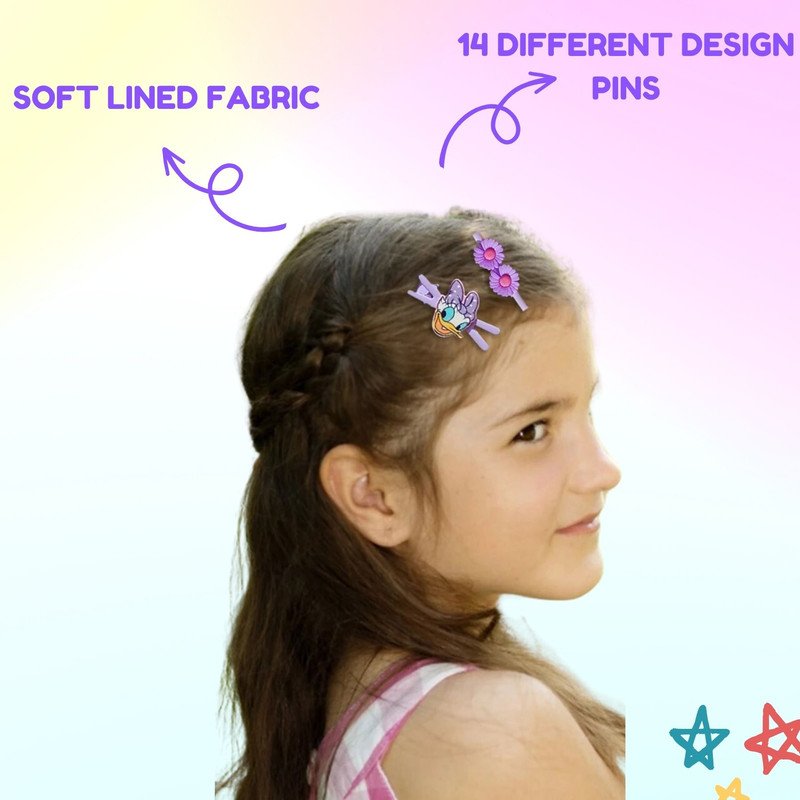 Pastel Mini Hair Ties , Unicorn Rainbow Flower Butterfly Hair Clip Pins (Pack of 2, Multicolor) - Puchku.in