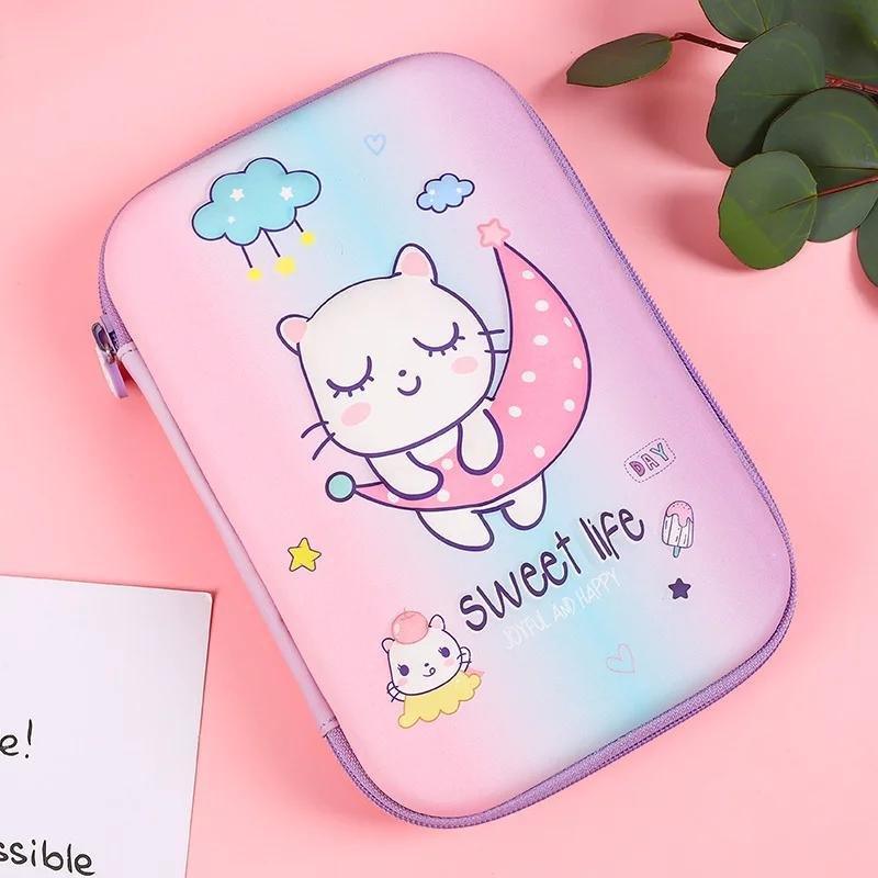 3D EVA Sweet Life Pencil Box Pouch for kids school Geometry Stationery (Pack of 1, Pastel color) - Puchku.in