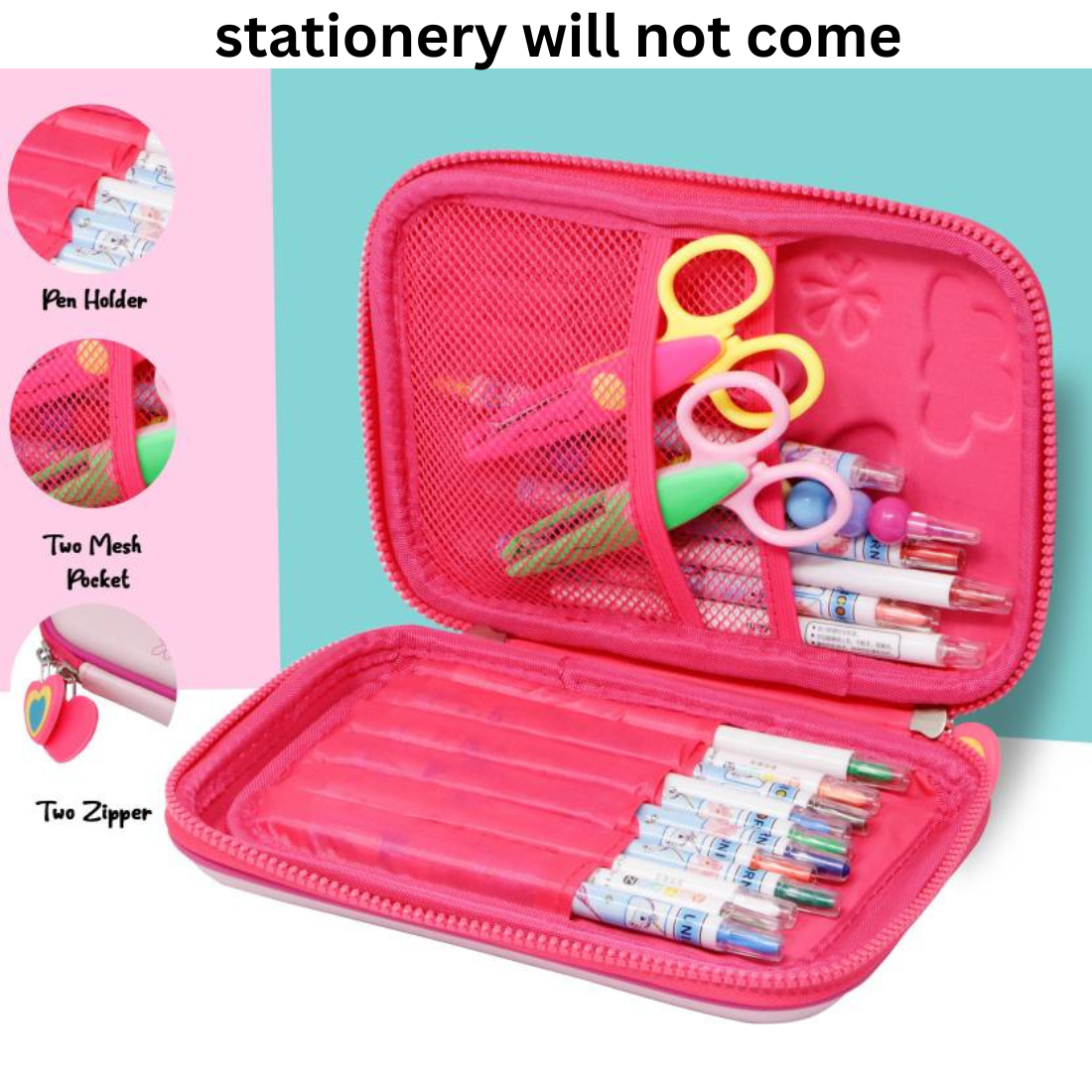 Unicorn Pencil Case for Kids - Multipurpose Hard Top Canvas Zipper Pencil Case, Pen & Pencil Pouch Bag Case for School Supplies for Kids (Pink) - Puchku.in