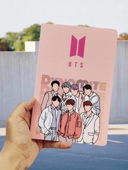 BTS Theme Ruled Notebook A5 size for bts fans girls women gifting birthday (Pack Of 1 , BTS Theme) - Puchku.in