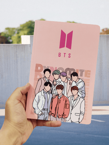 BTS Theme Ruled Notebook A5 size for bts fans girls women gifting birthday (Pack Of 1 , BTS Theme) - Puchku.in