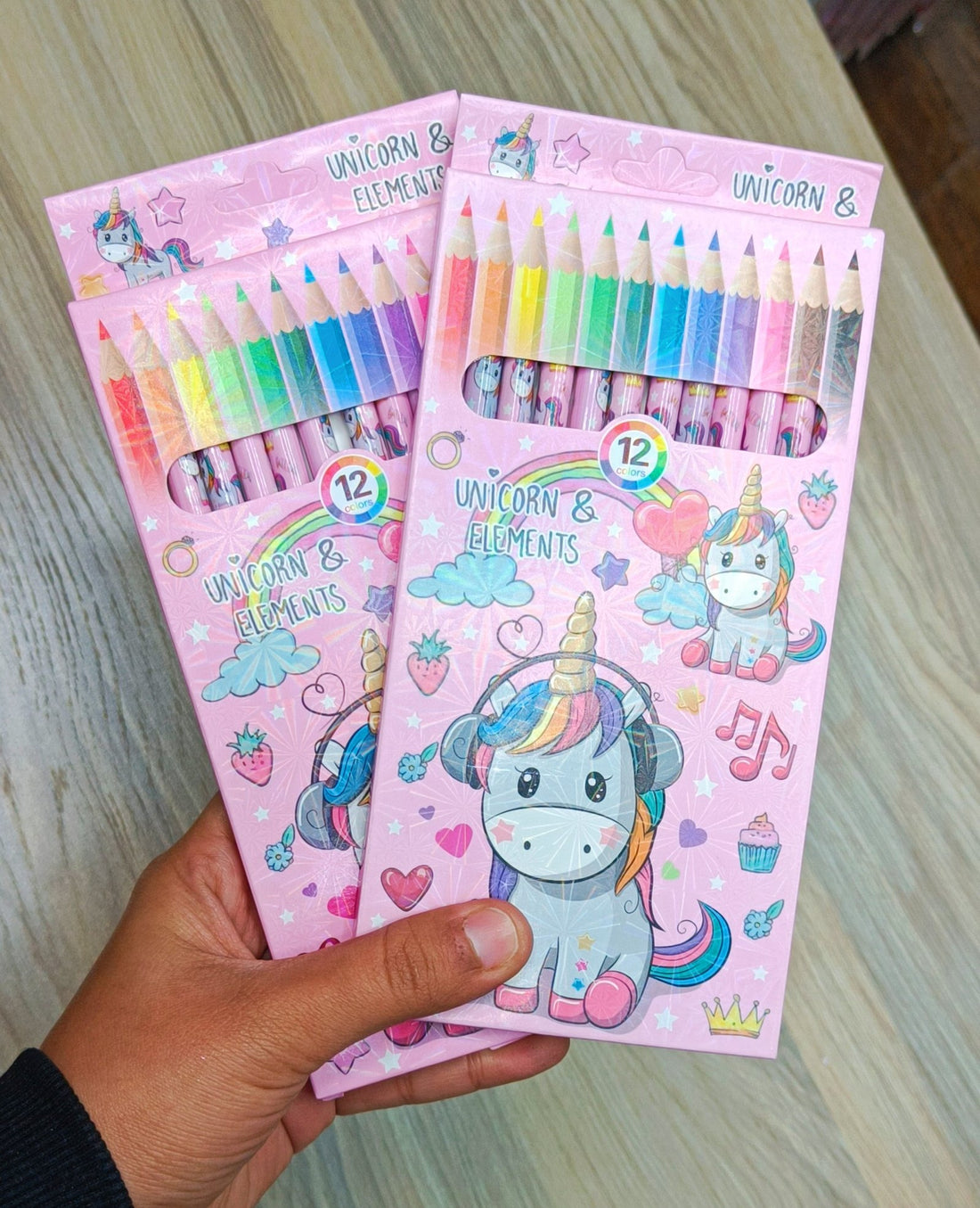 Unicorn pencil colors for kids school staionery cute trendy quirky gift items (Pack of 1, Unicorn Theme) - Puchku.in