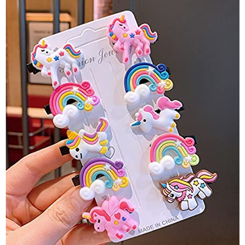 Unicorn Rainbow hair clip pin for kids toddlers girls soft on hair (set of 1) - Puchku.in