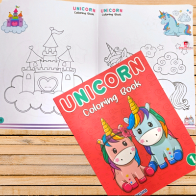 Unicorn Theme Coloring Book For kids for return gifts school boys girls - Pack of 1 - Puchku.in