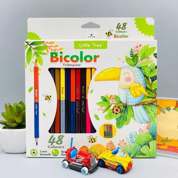 Bicolor color pencils for kids school stationery for gift trendy quirky items (pack of 1, Multicolor) - Puchku.in