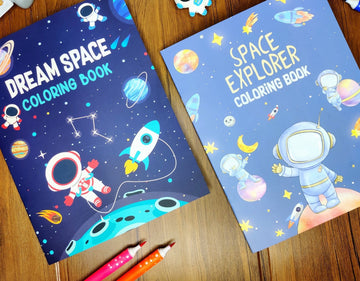 Space Theme Coloring Book For kids as return gifts , gifts for school going girls boys - Pack of 1 - Puchku.in