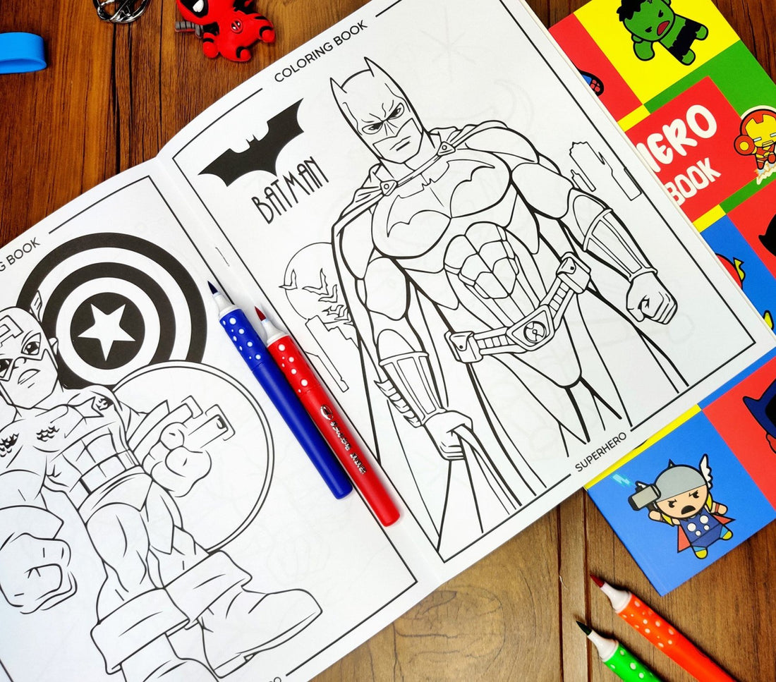 Superhero Theme Coloring Book For kids as return gifts girls boys school - Pack of 1 - Puchku.in